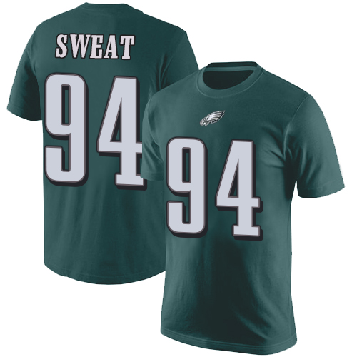 Men Philadelphia Eagles #94 Josh Sweat Green Rush Pride Name and Number NFL T Shirt